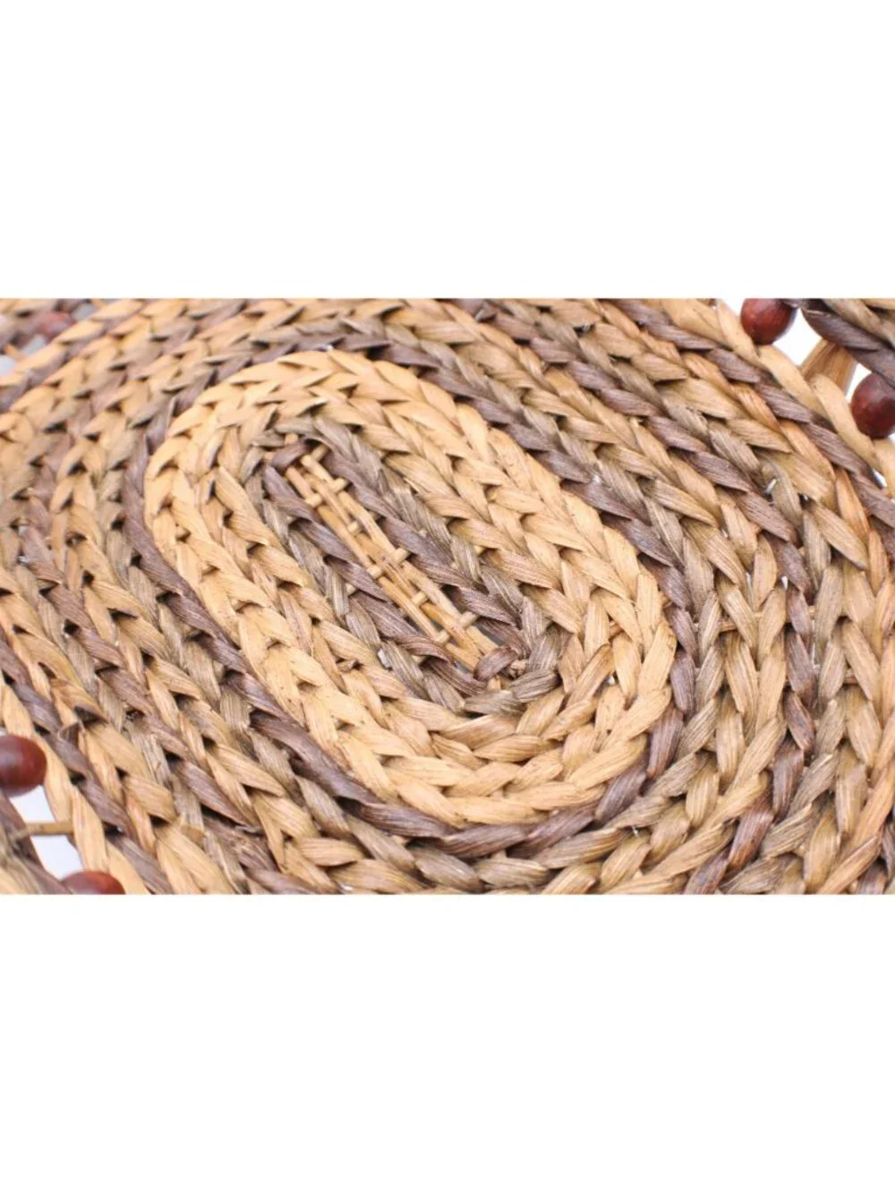 Handwoven Flower Basket Wicker Basket Bead Accent Handle Garden Trug Cottagecore